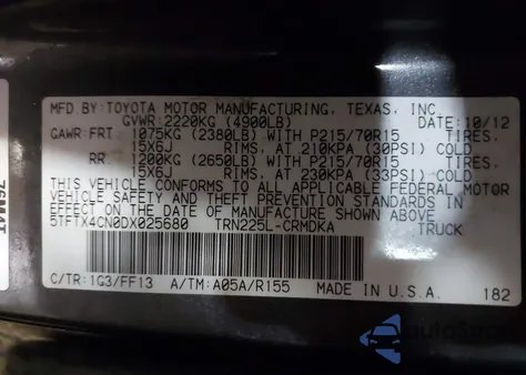 2013 Toyota Tacoma from USA, damaged, VIN 5TFTX4CN0DX025680